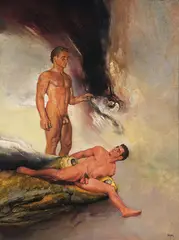 Surreal landscape by James Gleeson, oil on board, sold Sep 2011
