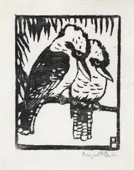 Kookaburras c1923 by Margaret Preston, c1923, woodblock, sold Sep 2011