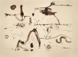 John Olsen, Birds & Frog Lake Eyre 1978, 1978, lithograph