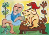 Mirka Mora, The Private Conversation 2003, 2003, gouache on paper