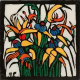 Margaret Preston, NSW Orchids 1925, 1925, hand coloured woodblock