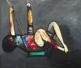 Child on a Swing c1963 by Charles Blackman, c1963, oil on paper on board, offered Jun 2011
