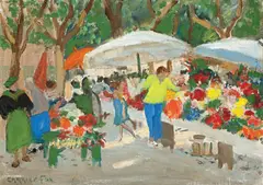 Choosing a Bouquet c1930 by Ethel Carrick, c1930, oil on canvas board, offered Jun 2011