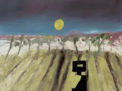 Moonlight 1980 by Sidney Nolan, 1980, oil on board, sold Jun 2011