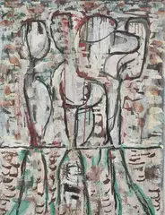 Penelope c1961 by Ian Fairweather, c1961, synthetic polymer paint and gouache on cardboard, sold Jun 2011