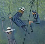Children Playing 1953 by Charles Blackman, 1953, oil and enamel paint on composition board, sold Jun 2011