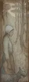 Iso Rae, Breton Girl with Goat c1889, c1889, pastel on card