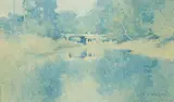 J J Hilder, The White Bridge 1909, 1909, watercolour on paper
