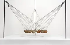 Ken Unsworth, Suspended Stone Series – Stone Circle II 1974-1978, 1974-1978, river stones, string and steel