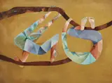 Dorothy Braund, Boys Climbing No.13 c1971, c1971, oil on board