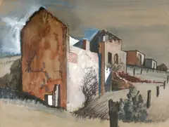 Untitled 1947 by Jeffrey Smart, 1947, gouache, ink and watercolour on paper, sold Jun 2011