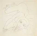 Brett Whiteley, Anna - Woman on a Bed 1977, 1977, etching