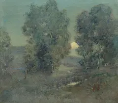 David Davies, Moonlight at Templestowe c1893-96, c1893-96, watercolour on paper
