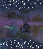 Skier with Aboriginal Pointing 1985 by Arthur Boyd, 1985, oil on canvas, sold Mar 2011