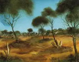 Father Riley's Horse 1976 by Pro Hart, 1976, oil on board, sold Mar 2011