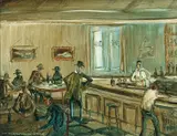 The Old Jimmy Woodster (Lawson) 1975 by Pro Hart, 1975, oil on board, sold Mar 2011