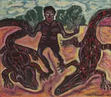 Eric Stewart, Crocodile Dancing 1965, 1965, oil on canvas