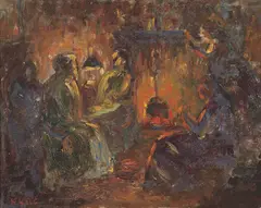 Kathleen O'Connor, Fireside c1910-12, c1910-12, oil on canvas