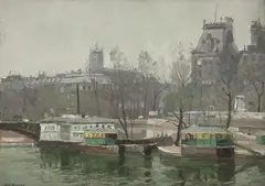 On the Seine 1905 by Will Ashton, 1905, oil on canvas on board, sold Mar 2011