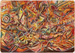 Untitled 1986 by Peter Booth, 1986, pastel on paper, sold Dec 2010
