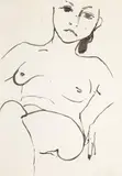 Nude 1981 by Brett Whiteley, 1981, ink and wash on paper, sold Dec 2010