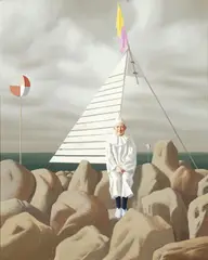 Jeffrey Smart, Dampier III 1967, 1967, oil on canvas