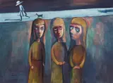 Schoolgirls 1954 by Charles Blackman, 1954, oil on board, offered Dec 2010