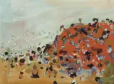 Fred Williams, Summer at Red Bluff Beach (also known as; Mills Beach, Mornington) 1968, 1968, gouache on paper on composition board