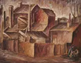 Leonard French, (Street Scene) c1945