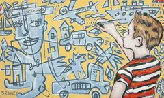 The Young Artist by David Bromley, synthetic polymer paint on canvas, offered Dec 2010