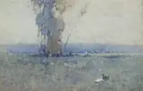 J J Hilder, The Lake 1909, 1909, watercolour on paper