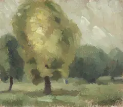 Godfrey Miller, Early Landscape c1919-1929, c1919-1929, oil on canvas on board
