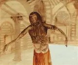 Church Interior c1951-55 by Sidney Nolan, c1951-55, ripolin on paper on board, sold Dec 2010