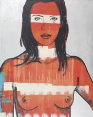 Jade by David Bromley, synthetic polymer paint and silver leaf on canvas, sold Dec 2010