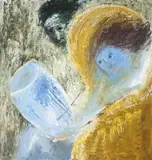 Potter's Wife Decorating a Pot 1967-69 by Arthur Boyd, 1967-69, oil on canvas, sold Sep 2010