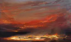 Evening 1995 by Tim Storrier, 1995, synthetic polymer paint on linen, sold Sep 2010