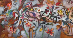 Charles Blackman, Rock Pool 1973, 1973, oil wash over synthetic polymer paint on canvas (octoptych)