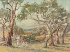 Marie Tuck, Stroll through the Hills, oil on canvas