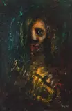 David Boyd, Girl and Trumpet 1967, 1967, oil and sfumato on board
