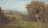 Robert Edgar Taylor Ghee, Herding the Sheep, oil on canvas