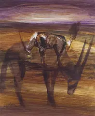 Kudu by Sidney Nolan, oil on paper, sold Sep 2010