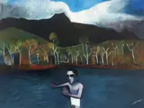 Robert Dickerson, Man Swimming, Maroochy River 1992, 1992, synthetic polymer paint on canvas
