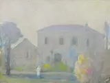 Lloyd Rees, Tasmania Twilight 1976, 1976, oil on canvas on board