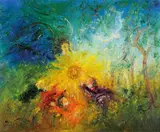 David Boyd, The Blue Angel and the Sunflower c1976, c1976, oil on canvas