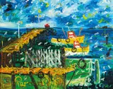 John Perceval, Fishing Boats, Williamstown 1990
