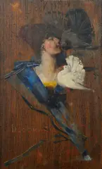 Decoration by Arthur Streeton, oil on cedar panel, offered Jun 2010