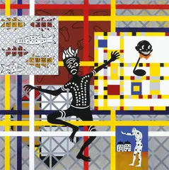 Home Decor (Algebra) Releche 1998 by Gordon Bennett, 1998, synthetic polymer paint on linen, offered Jun 2010