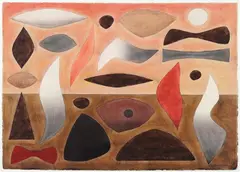 John Coburn, The Flight of the Major Mitchell 1985, 1985, watercolour and pastel on paper