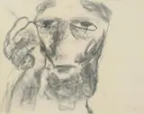 Bearded Bushranger 1947 by Sidney Nolan, 1947, charcoal on paper, sold Jun 2010