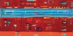 Yvette Swan, Cat on a Hot Tin Roof 2004, 2004, oil, graphite and enamel on linen